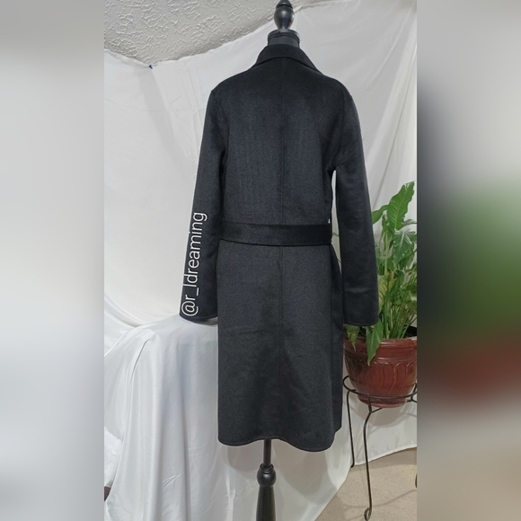 NWT Black Double Face Tie-Waist Coat Size M By Banana Republic Factory - Picture 5 of 7